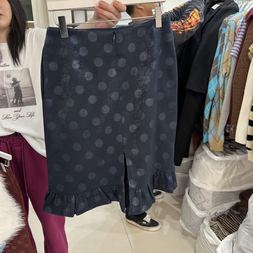 EGG IS東大門㊣實拍女士新品真品推薦時尚短裙天鵝絨圓點裙EGG IS短裙