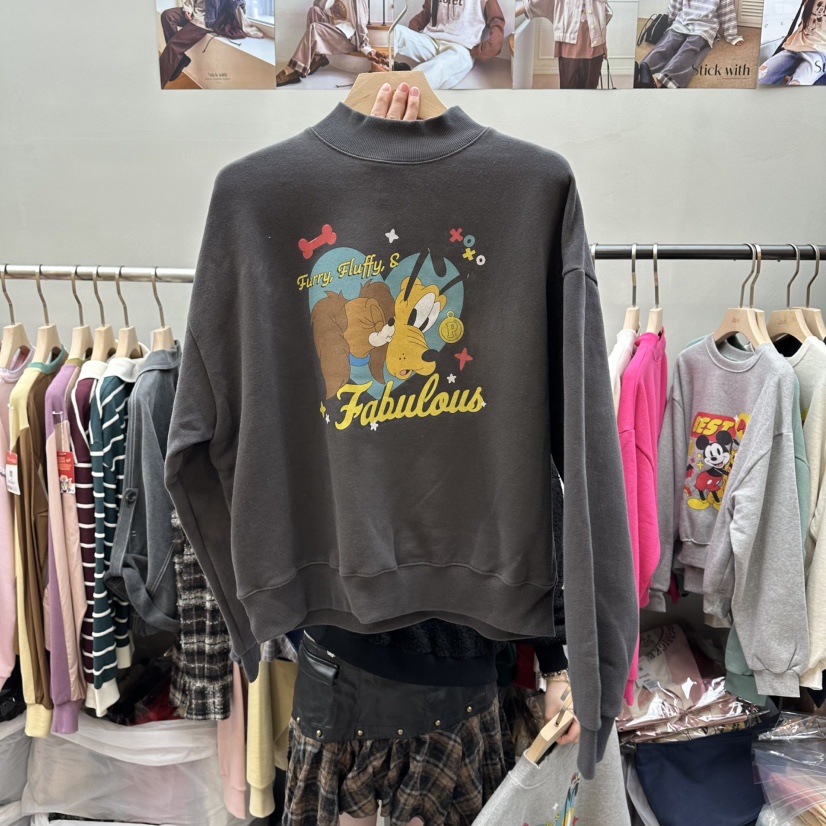 STICK WITH韓國代購㊣女裝新品25秋冬人氣休閑真品時尚衛衣STICK WITH衛衣圖色2