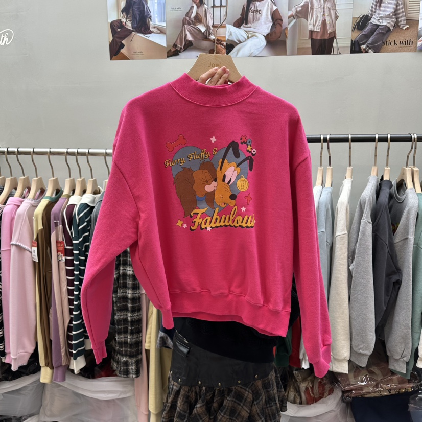 STICK WITH韓國代購㊣女裝新品25秋冬人氣休閑真品時尚衛衣STICK WITH衛衣圖色3