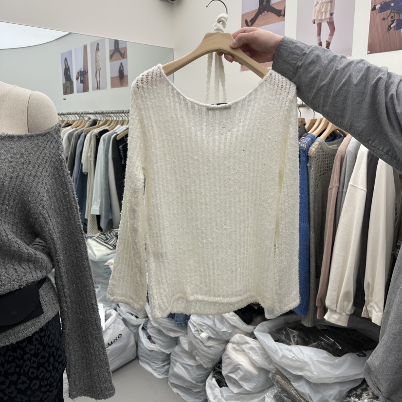 TWELVE韓國直郵㊣女士新款時尚職業休閑熱賣人氣針織衫含脖帶TWELVE針織衫