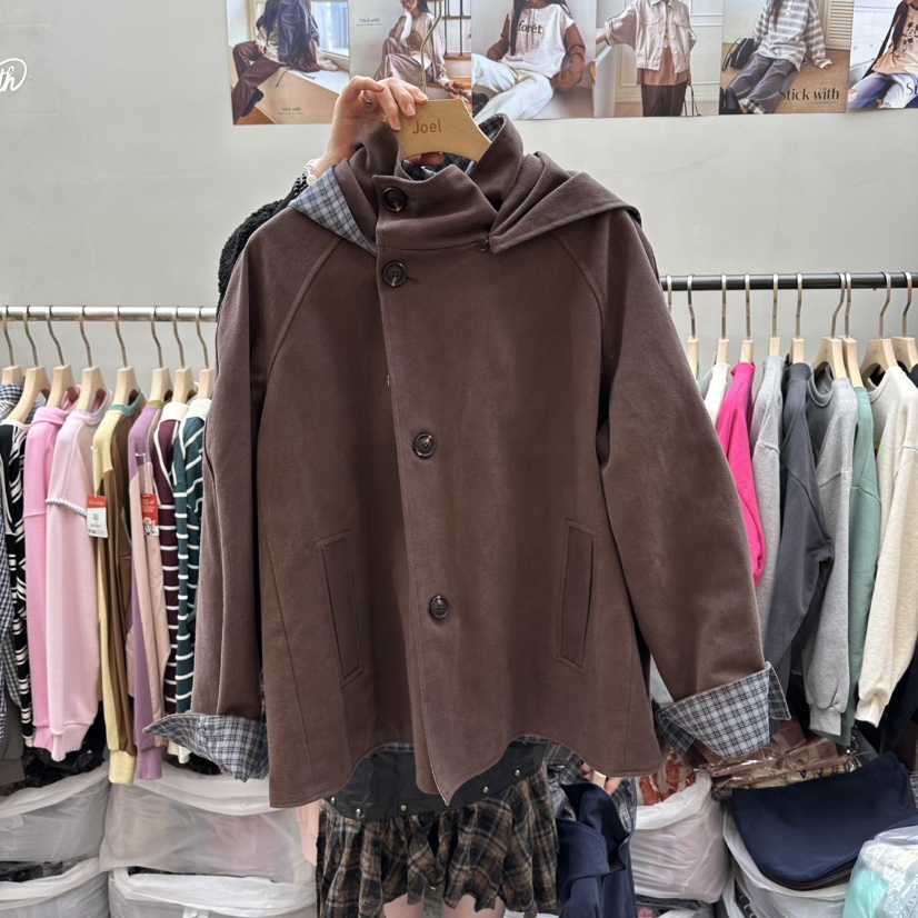 STICK WITH東大門㊣直郵女裝新品人氣真品休閑推薦夾克連帽STICK WITH夾克