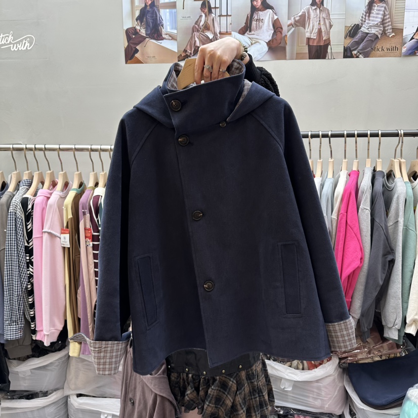 STICK WITH東大門㊣直郵女裝新品人氣真品休閑推薦夾克連帽STICK WITH夾克圖色2