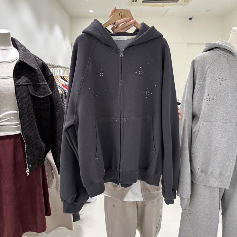 GLORY東大門㊣直郵女裝新品真品熱賣休閑衛衣連帽拉鏈衫拉絲GLORY衛衣圖色3