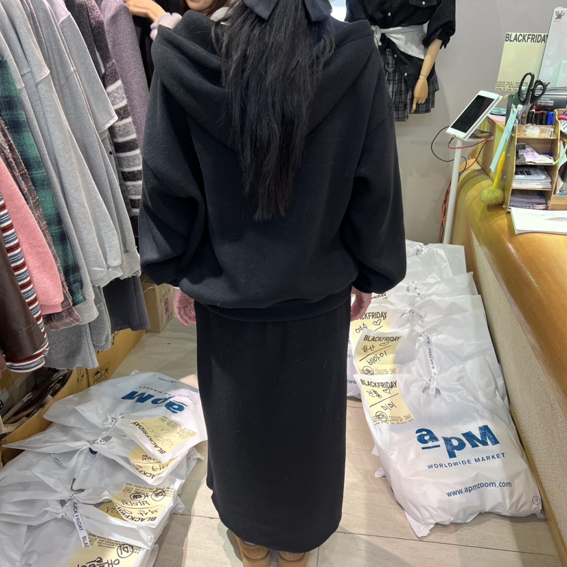 BLACKFRIDAY東大門㊣代購女裝新品推薦25秋冬時尚長裙不含腰帶BLACK FRIDAY長裙