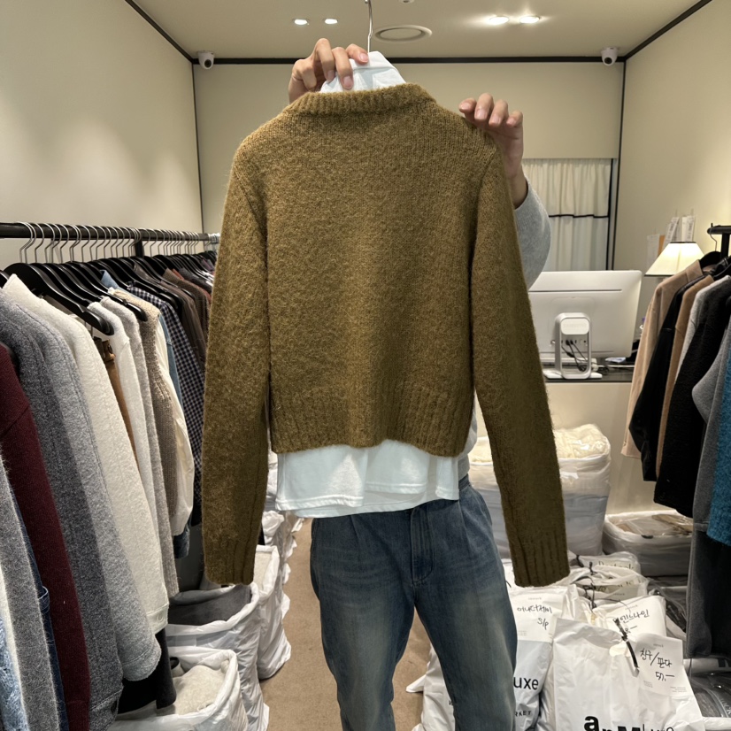 RE STOCK東大門㊣實拍女裝新款時尚人氣休閑真品針織衫羊駝RE STOCK針織衫