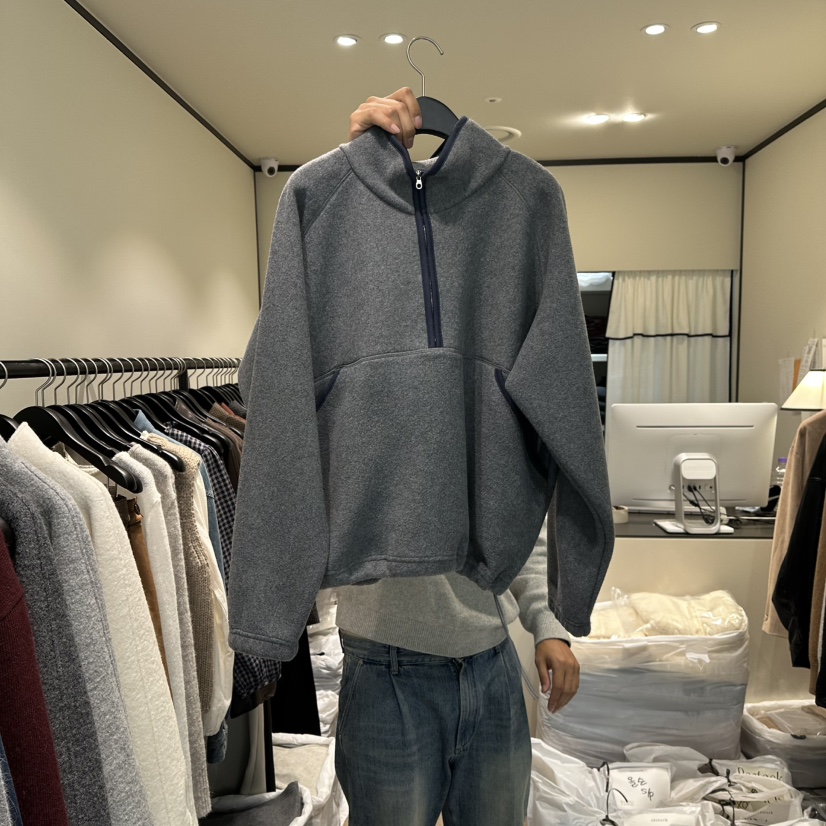 RE STOCK東大門㊣直郵女士新款休閑人氣熱賣時尚衛衣羊毛拉鏈RE STOCK衛衣圖色2