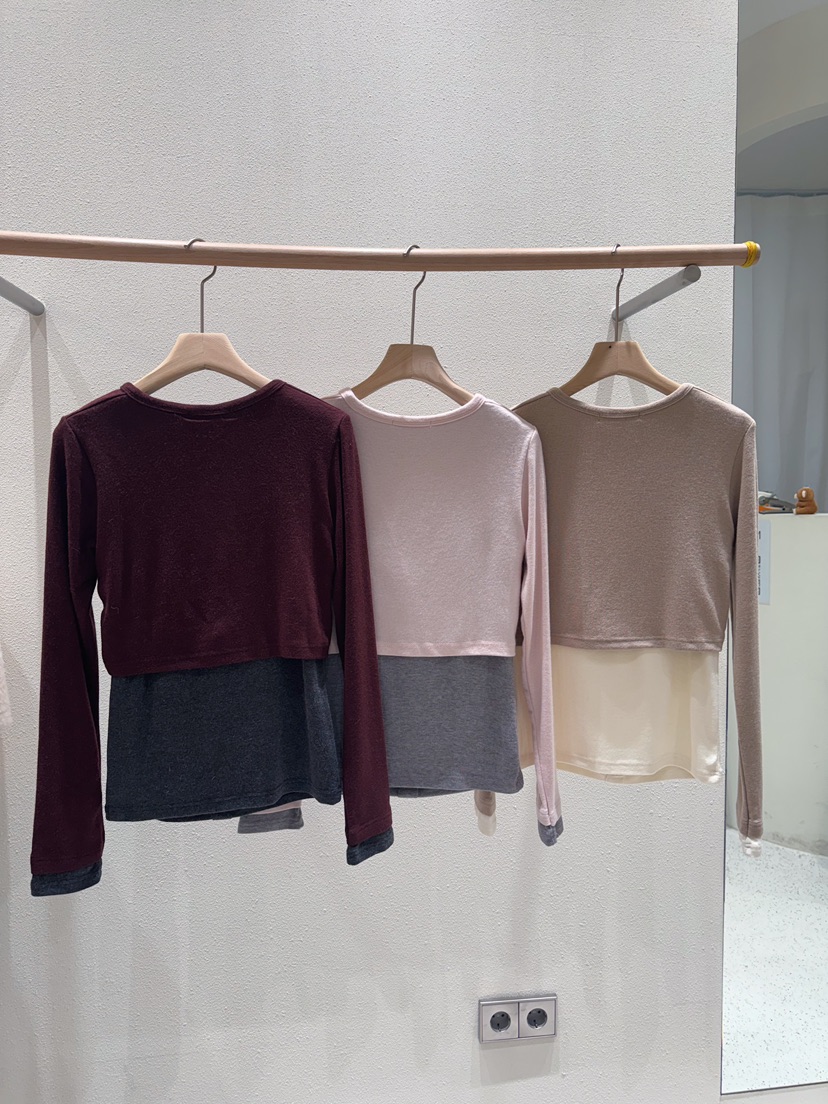 MARKE-P東大門㊣實拍女裝新品人氣25秋冬長袖T恤安哥拉開衫MARKE-P長袖T恤