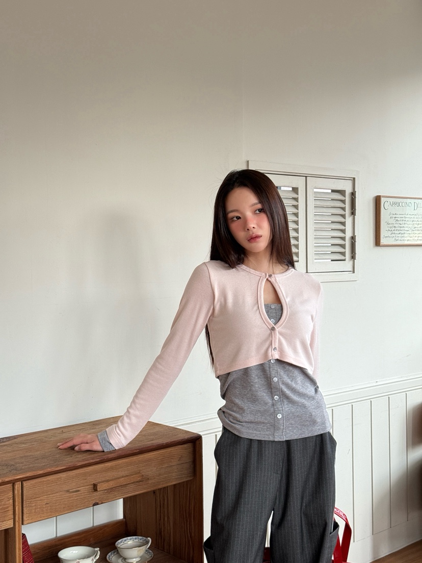 MARKE-P東大門㊣實拍女裝新品人氣25秋冬長袖T恤安哥拉開衫MARKE-P長袖T恤