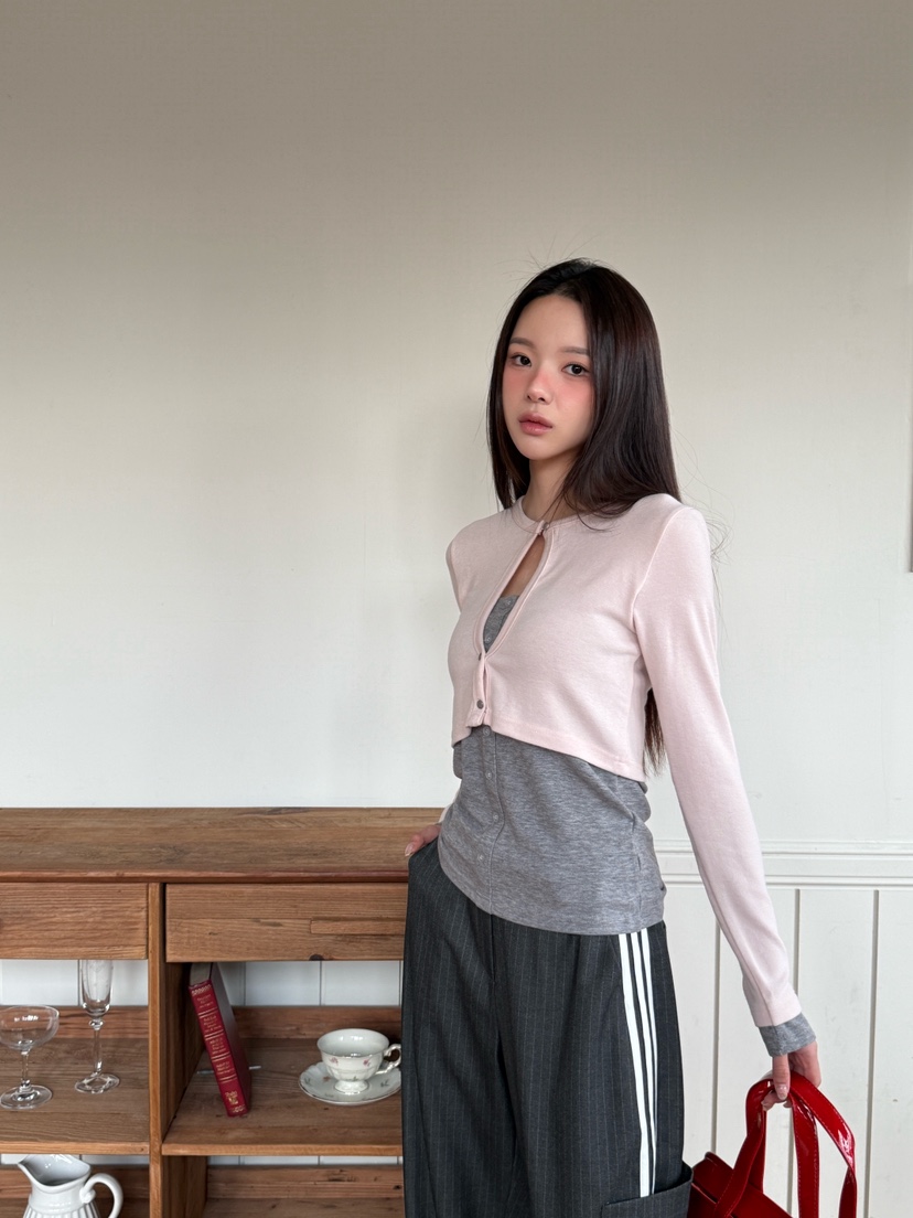 MARKE-P東大門㊣實拍女裝新品人氣25秋冬長袖T恤安哥拉開衫MARKE-P長袖T恤