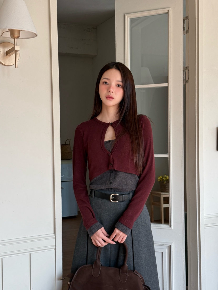 MARKE-P東大門㊣實拍女裝新品人氣25秋冬長袖T恤安哥拉開衫MARKE-P長袖T恤