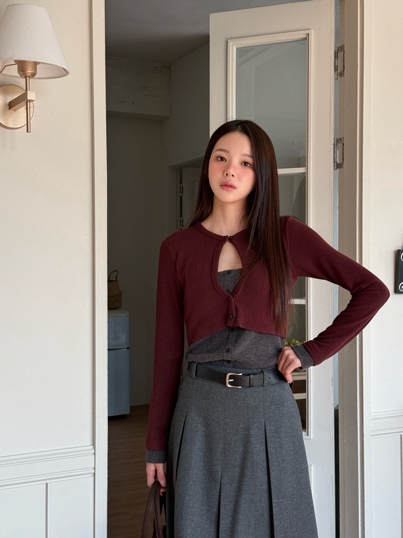 MARKE-P東大門㊣實拍女裝新品人氣25秋冬長袖T恤安哥拉開衫MARKE-P長袖T恤