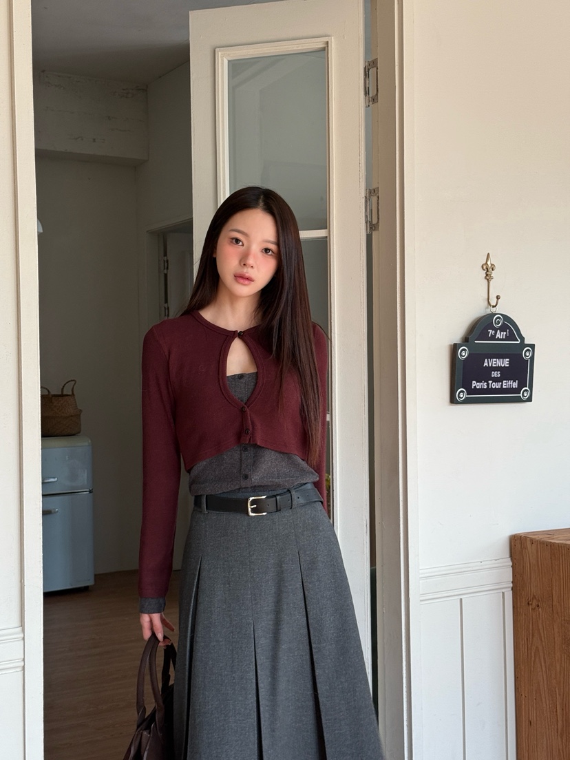 MARKE-P東大門㊣實拍女裝新品人氣25秋冬長袖T恤安哥拉開衫MARKE-P長袖T恤