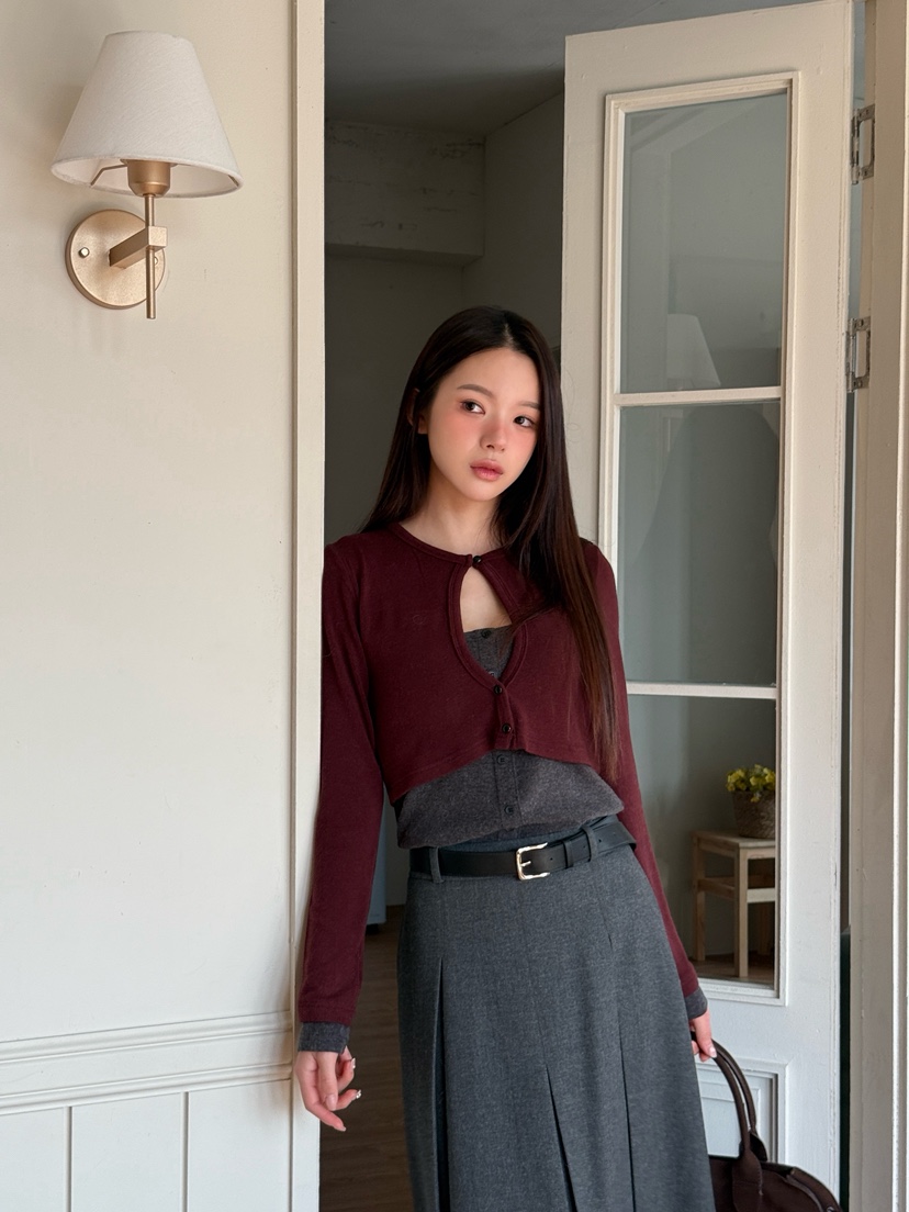 MARKE-P東大門㊣實拍女裝新品人氣25秋冬長袖T恤安哥拉開衫MARKE-P長袖T恤圖色2