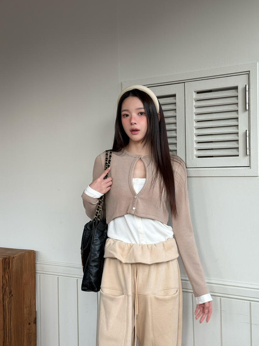 MARKE-P東大門㊣實拍女裝新品人氣25秋冬長袖T恤安哥拉開衫MARKE-P長袖T恤圖色3