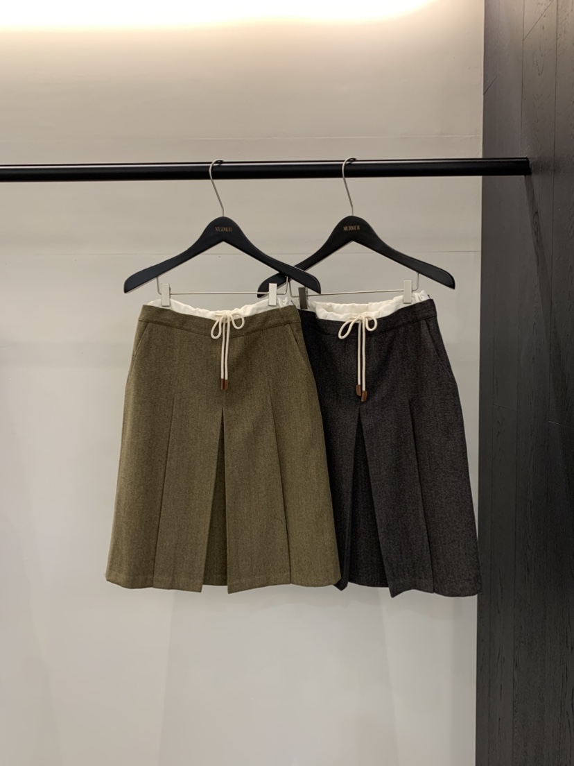 MURMUR韓國直郵㊣女士新款25秋冬時尚休閑半身裙中短裙人字形MURMUR半身裙/中短裙