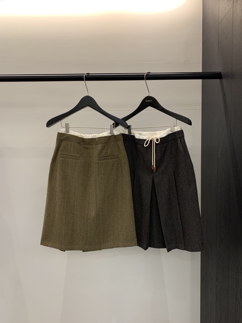 MURMUR韓國直郵㊣女士新款25秋冬時尚休閑半身裙中短裙人字形MURMUR半身裙/中短裙