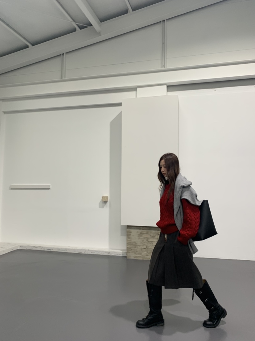 MURMUR韓國直郵㊣女士新款25秋冬時尚休閑半身裙中短裙人字形MURMUR半身裙/中短裙