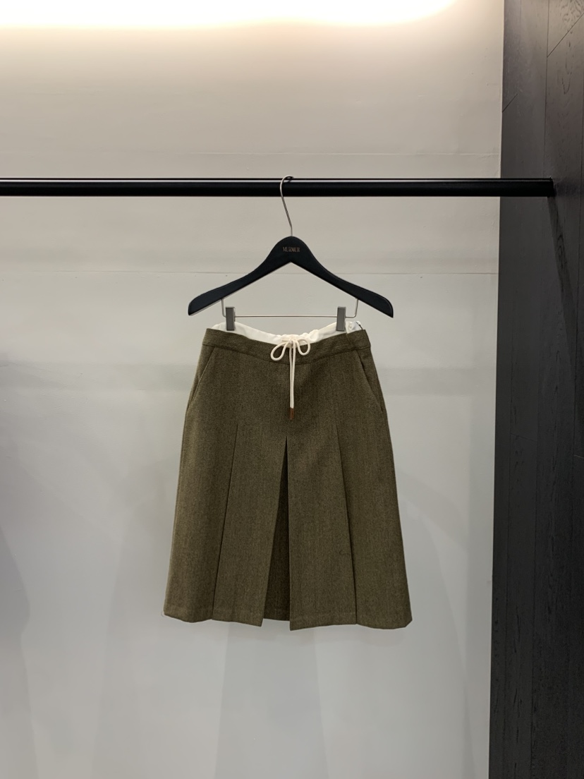 MURMUR韓國直郵㊣女士新款25秋冬時尚休閑半身裙中短裙人字形MURMUR半身裙/中短裙圖色2