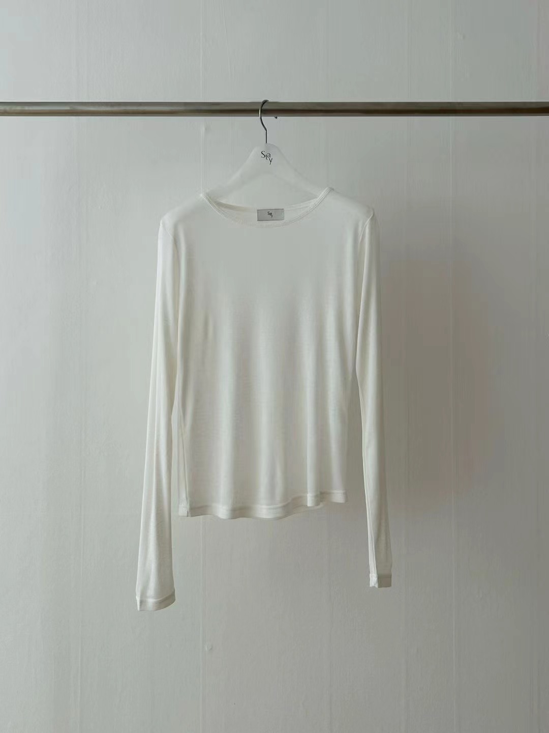 STAY韓國代購㊣女裝新品職業25秋冬時尚推薦長袖T恤天絲羊毛STAY長袖T恤