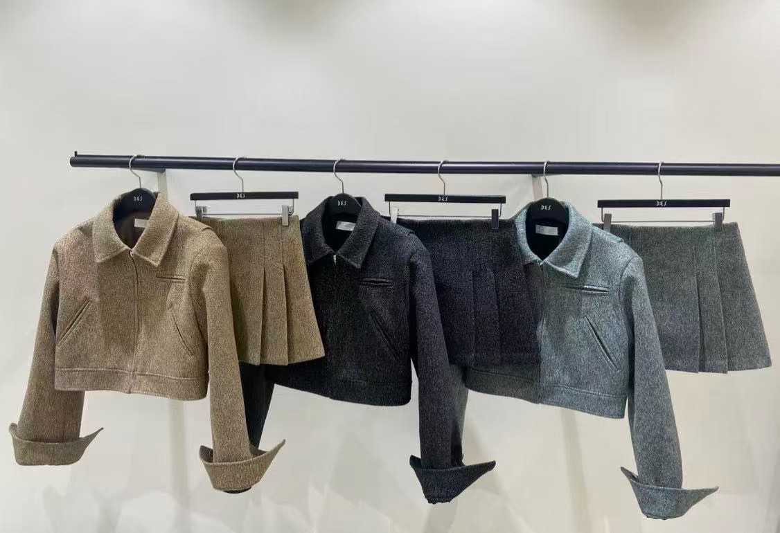 BES東大門㊣實拍女士新品休閑推薦25秋冬時尚人氣真品套裝羊毛BES SEOUL套裝