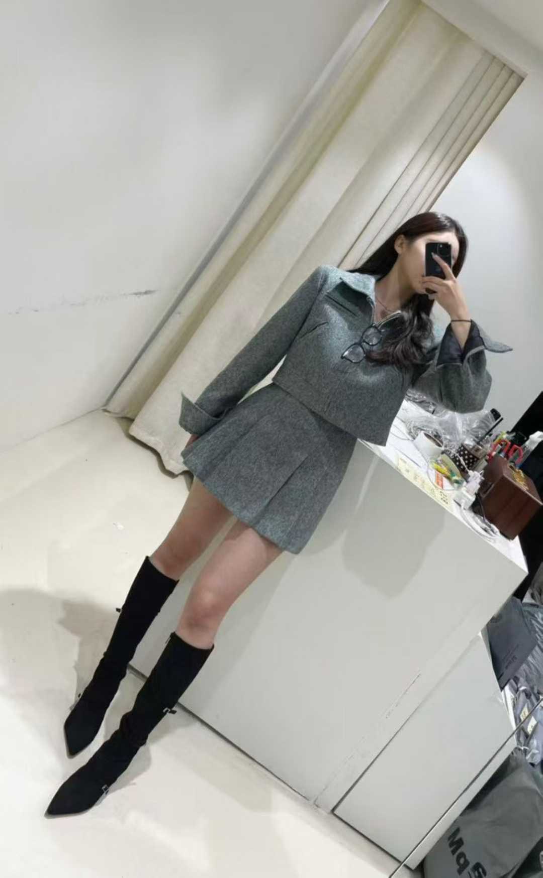 BES東大門㊣實拍女士新品休閑推薦25秋冬時尚人氣真品套裝羊毛BES SEOUL套裝