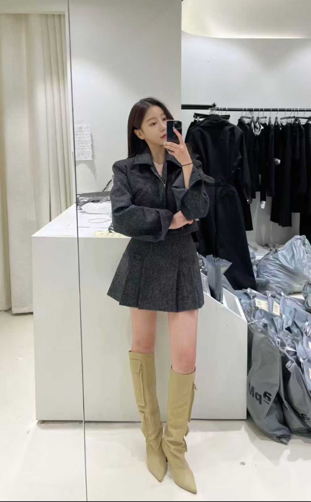 BES東大門㊣實拍女士新品休閑推薦25秋冬時尚人氣真品套裝羊毛BES SEOUL套裝