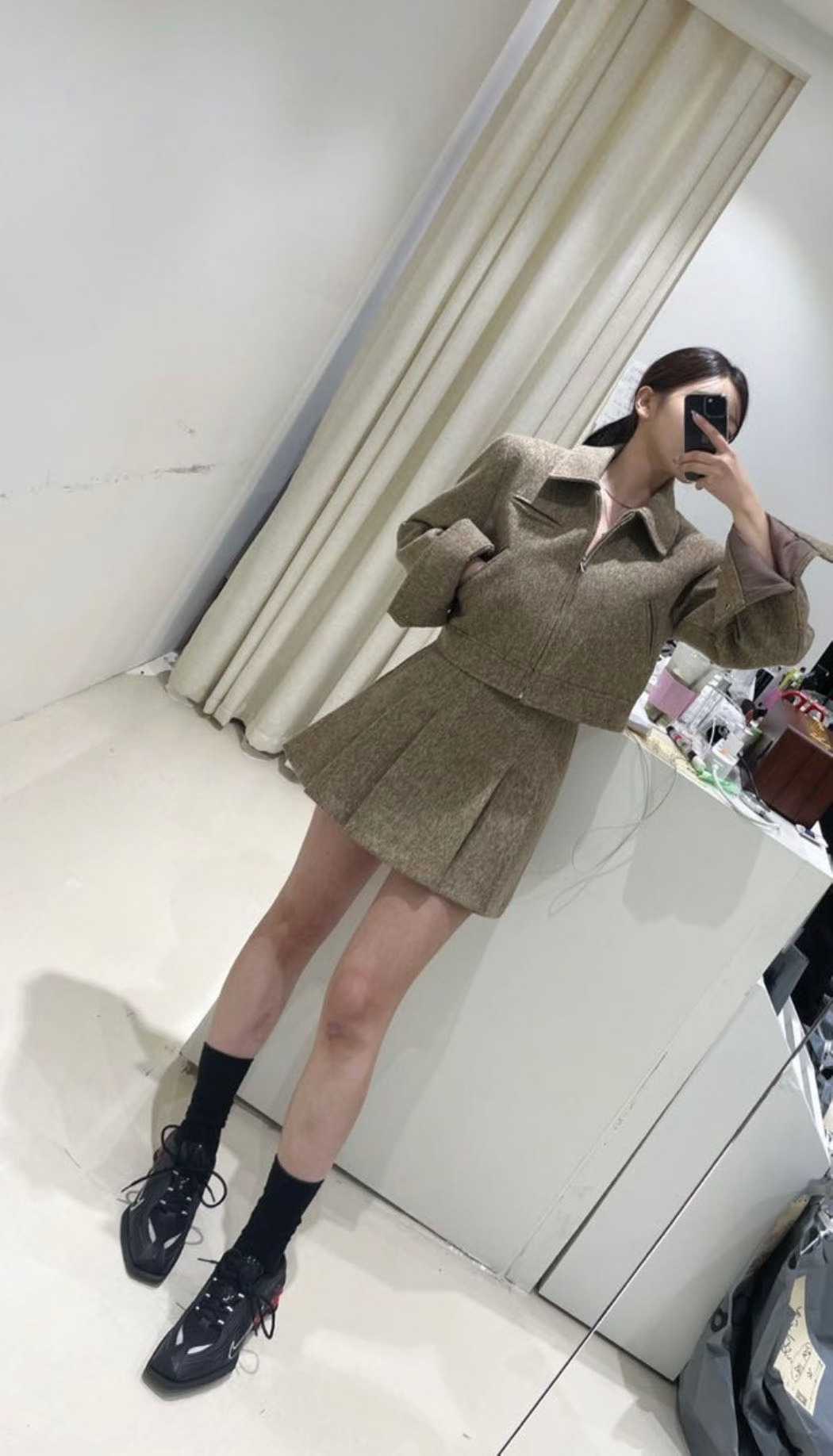 BES東大門㊣實拍女士新品休閑推薦25秋冬時尚人氣真品套裝羊毛BES SEOUL套裝