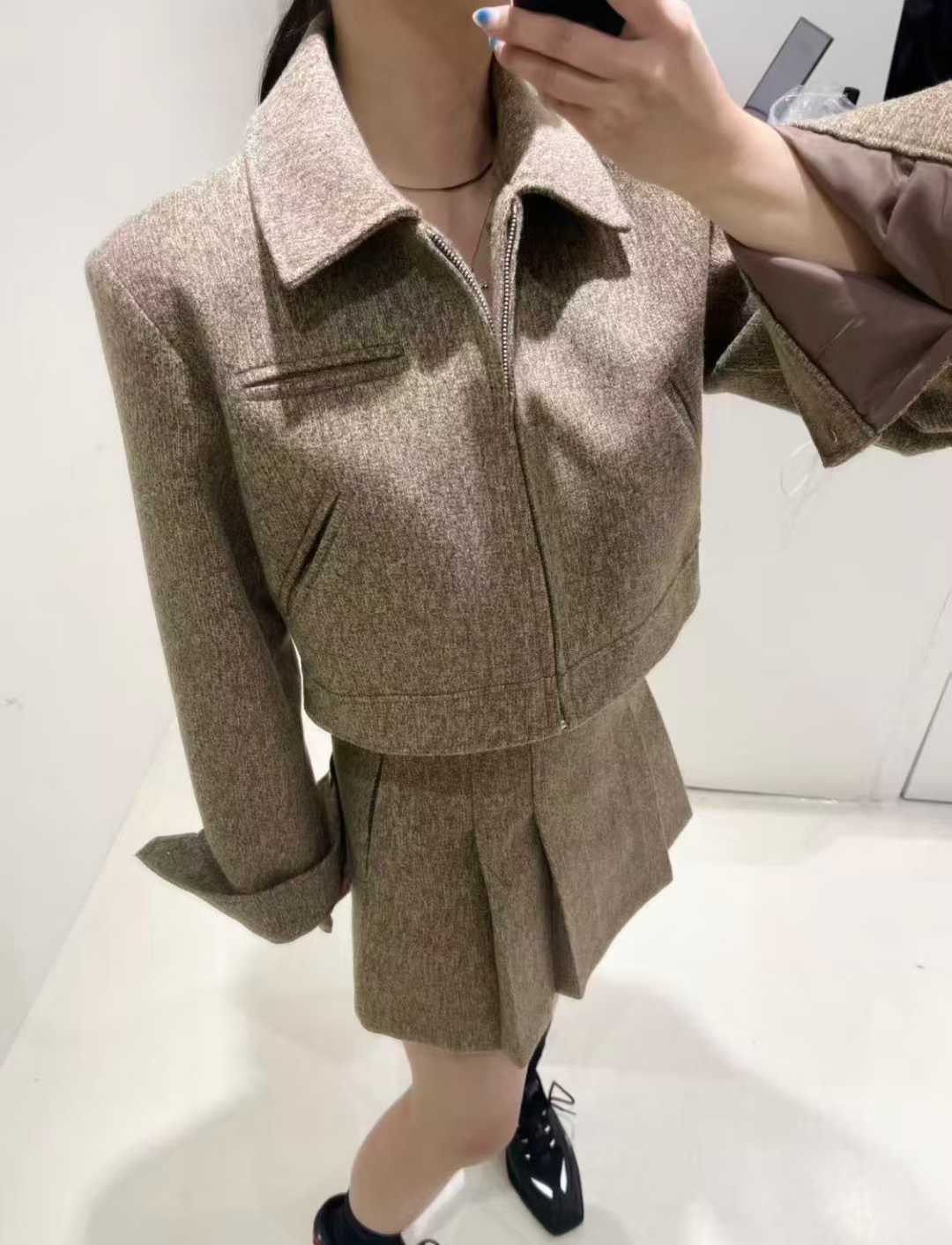 BES東大門㊣實拍女士新品休閑推薦25秋冬時尚人氣真品套裝羊毛BES SEOUL套裝