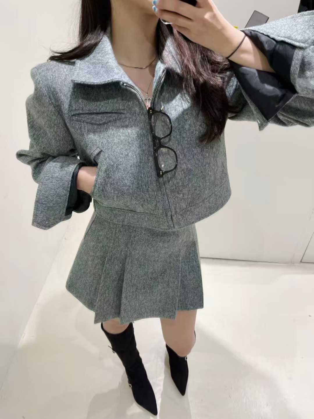 BES東大門㊣實拍女士新品休閑推薦25秋冬時尚人氣真品套裝羊毛BES SEOUL套裝圖色2