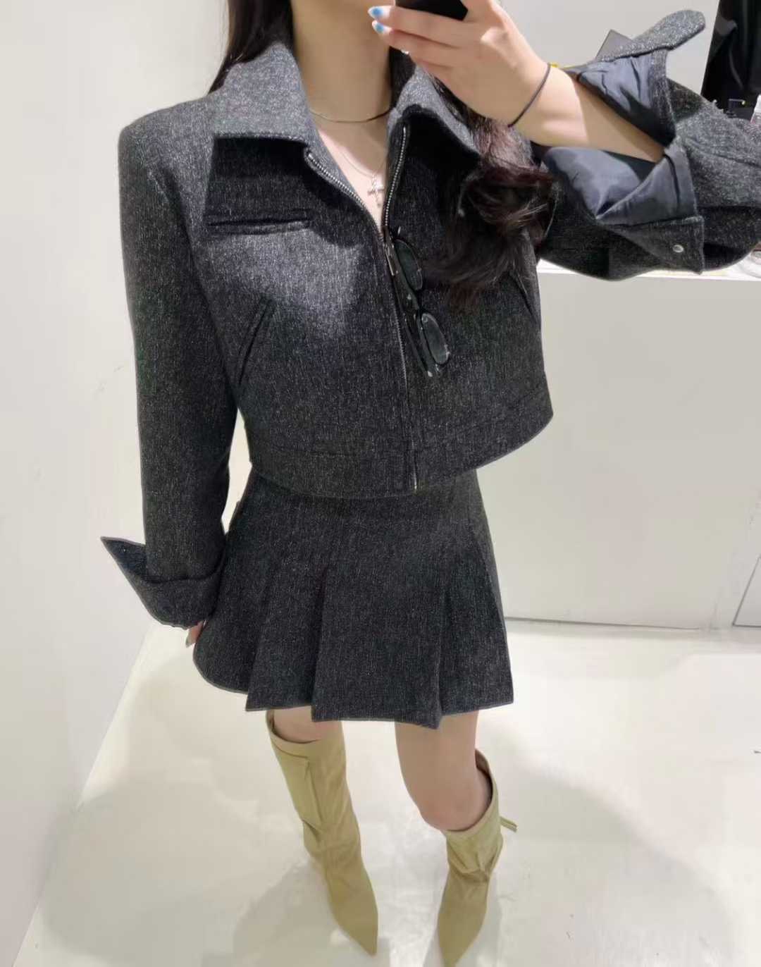 BES東大門㊣實拍女士新品休閑推薦25秋冬時尚人氣真品套裝羊毛BES SEOUL套裝圖色3