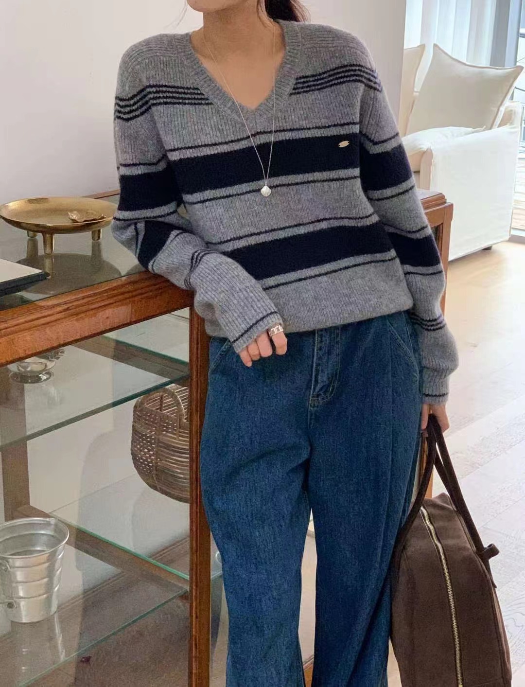 AREING東大門㊣實拍女裝新品推薦真品休閑熱賣職業25秋冬針織衫AREING針織衫