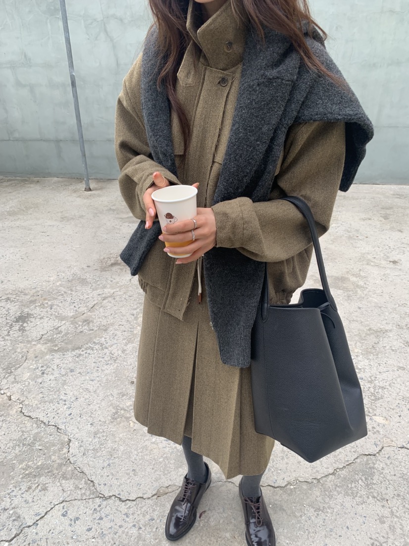 MURMUR韓國直郵㊣女裝新品推薦熱賣休閑時尚人氣夾克人字紋MURMUR夾克