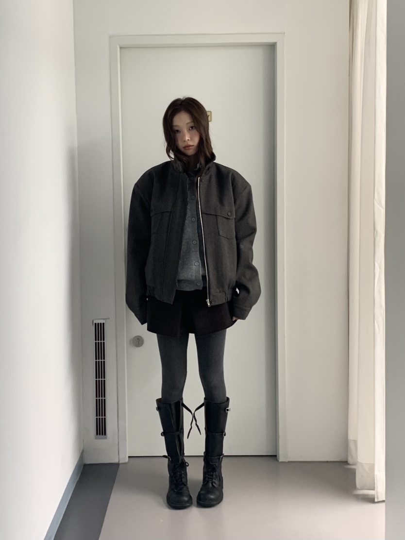 MURMUR韓國直郵㊣女裝新品推薦熱賣休閑時尚人氣夾克人字紋MURMUR夾克