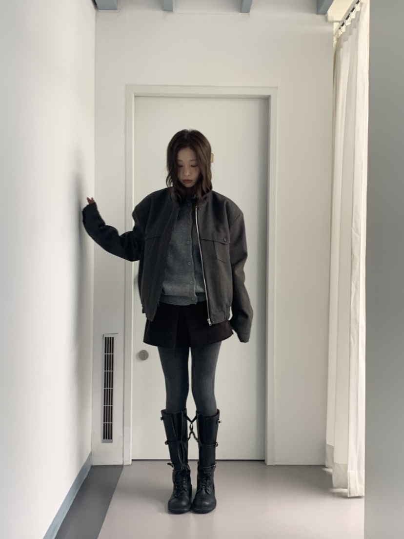 MURMUR韓國直郵㊣女裝新品推薦熱賣休閑時尚人氣夾克人字紋MURMUR夾克