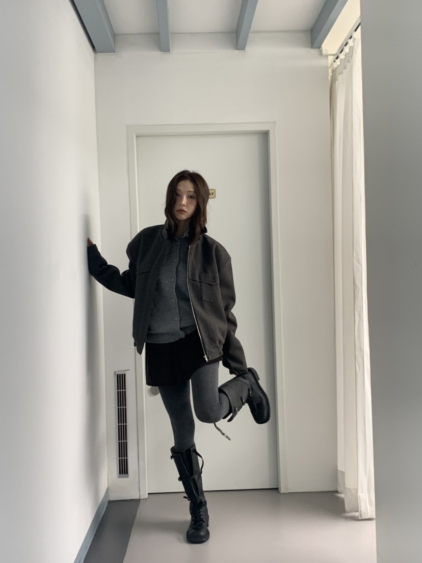 MURMUR韓國直郵㊣女裝新品推薦熱賣休閑時尚人氣夾克人字紋MURMUR夾克