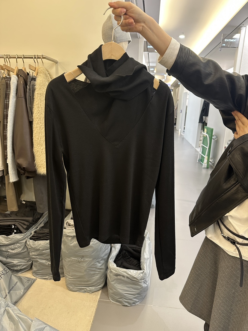 MONDAYMORING韓國代購㊣女裝新品真品熱賣人氣休閑時尚長袖T恤MONDAYMORING長袖T恤圖色3