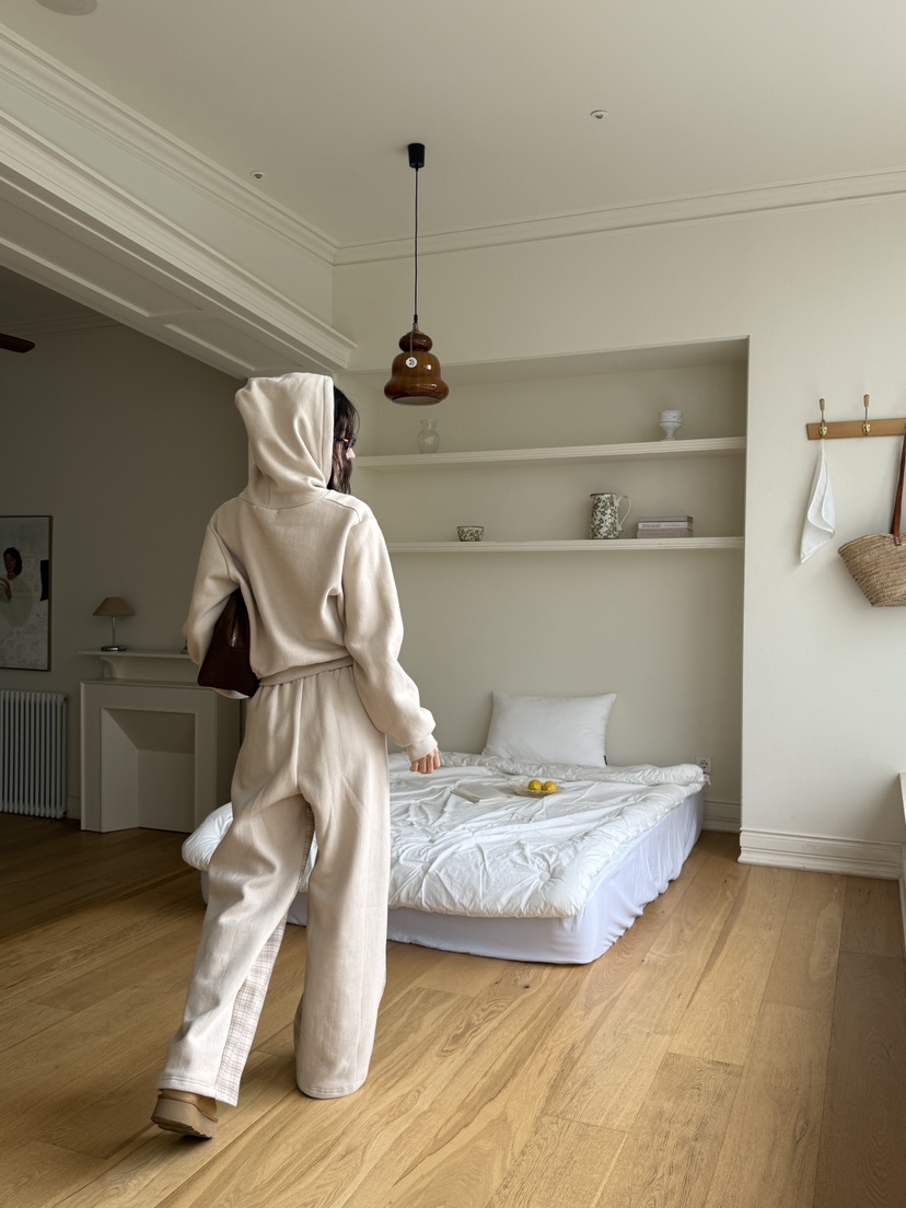 MARKE-P韓國直郵㊣女裝新品真品職業休閑25秋冬衛衣連帽衫格紋MARKE-P衛衣