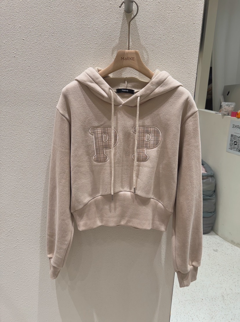 MARKE-P韓國直郵㊣女裝新品真品職業休閑25秋冬衛衣連帽衫格紋MARKE-P衛衣圖色2