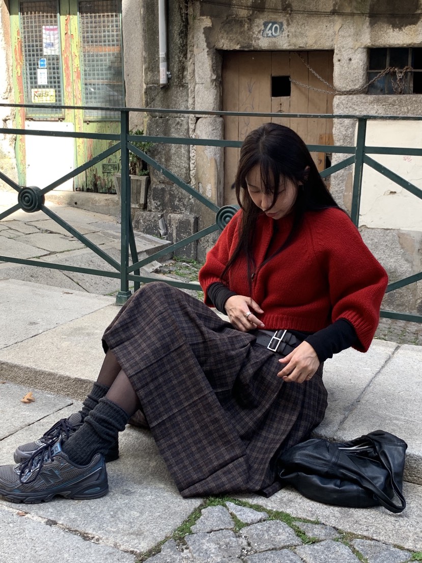 SUNDER MARKET韓國代購㊣女裝新品熱賣職業半身裙中短裙腰帶SUNDER MARKET半身裙/中短裙