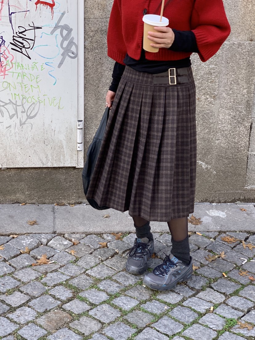 SUNDER MARKET韓國代購㊣女裝新品熱賣職業半身裙中短裙腰帶SUNDER MARKET半身裙/中短裙