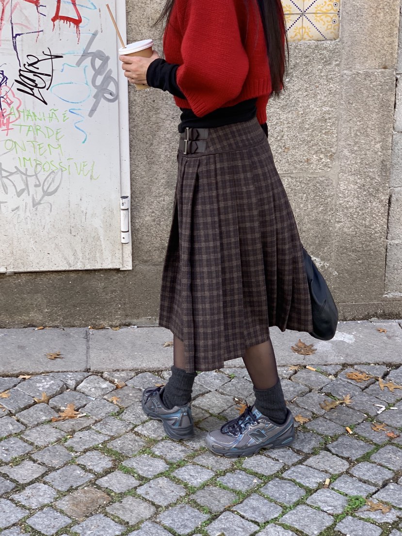 SUNDER MARKET韓國代購㊣女裝新品熱賣職業半身裙中短裙腰帶SUNDER MARKET半身裙/中短裙