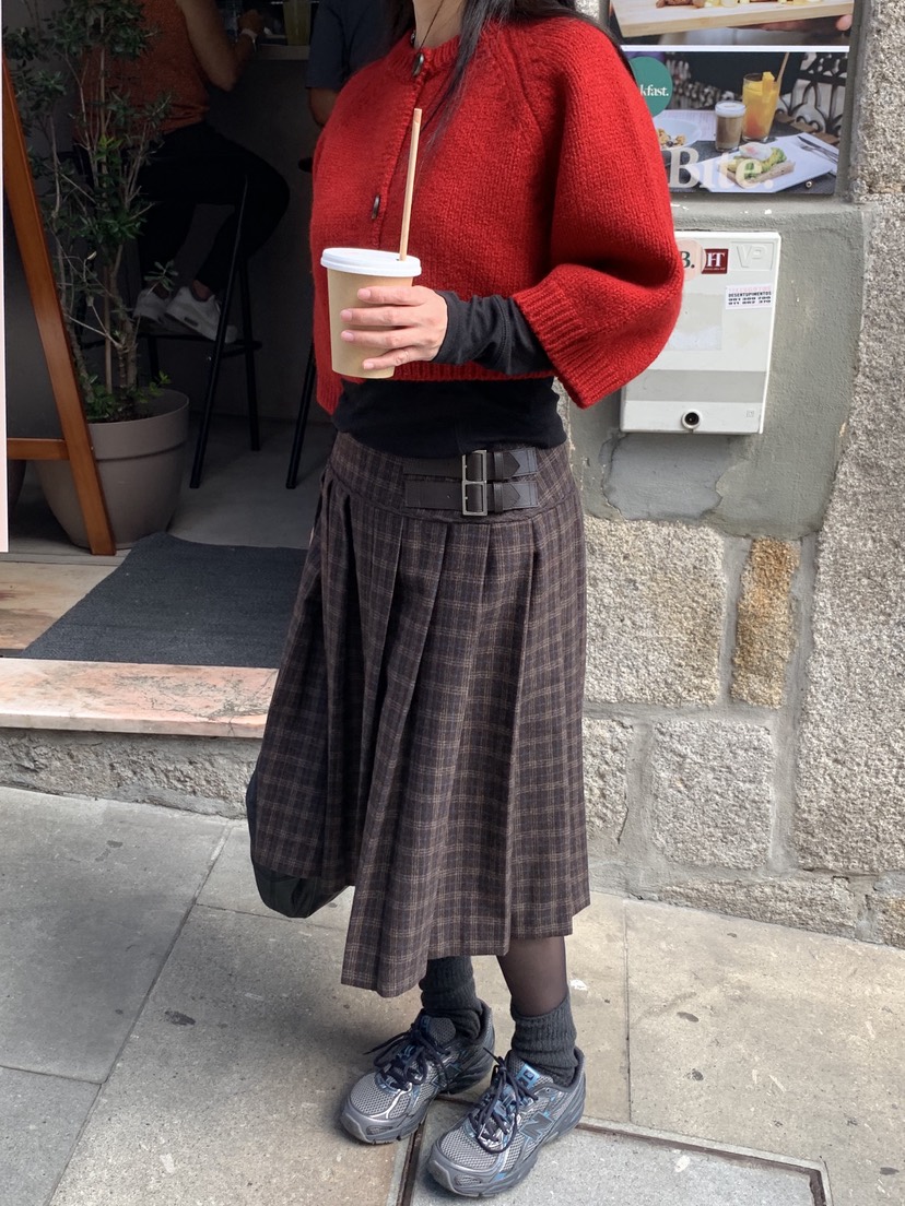 SUNDER MARKET韓國代購㊣女裝新品熱賣職業半身裙中短裙腰帶SUNDER MARKET半身裙/中短裙