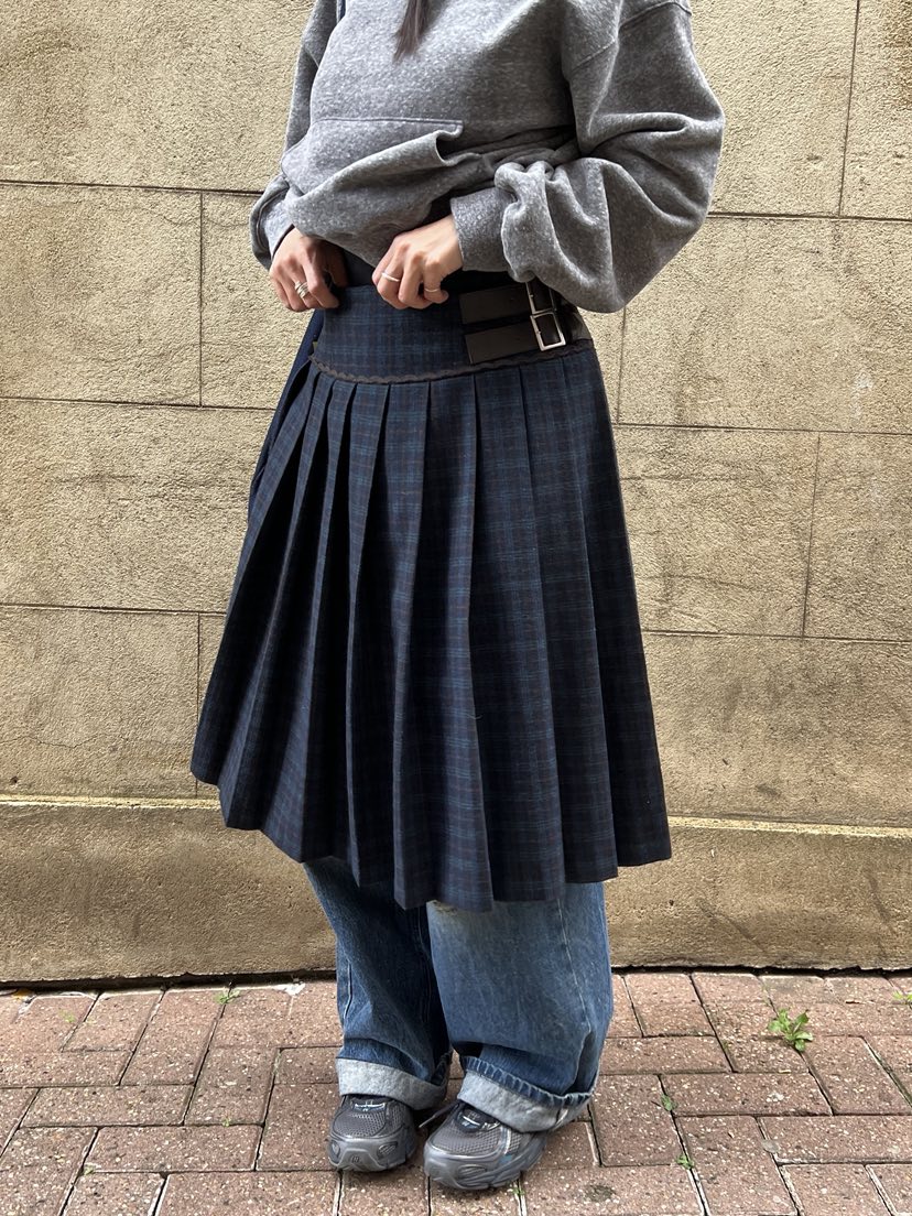 SUNDER MARKET韓國代購㊣女裝新品熱賣職業半身裙中短裙腰帶SUNDER MARKET半身裙/中短裙