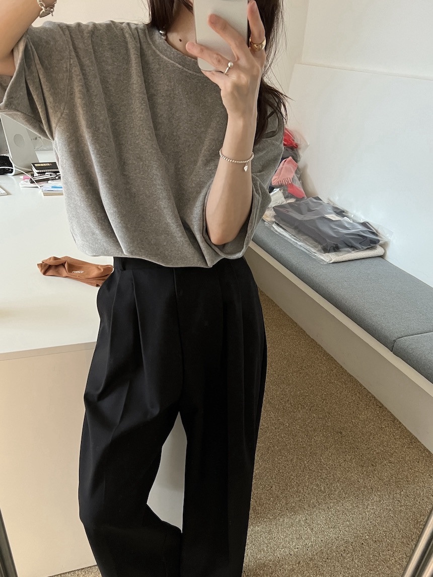 PLANTS ON GRAY東大門㊣實拍女裝新品真品熱賣長袖T恤天鵝絨PLANTS ON GRAY長袖T恤