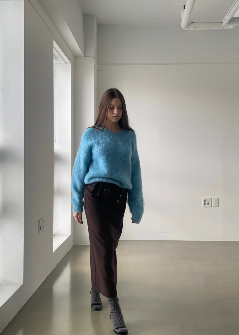 ANOTHER AVENUE東大門㊣代購女士新品推薦針織衫安哥拉V領ANOTHER AVENUE針織衫