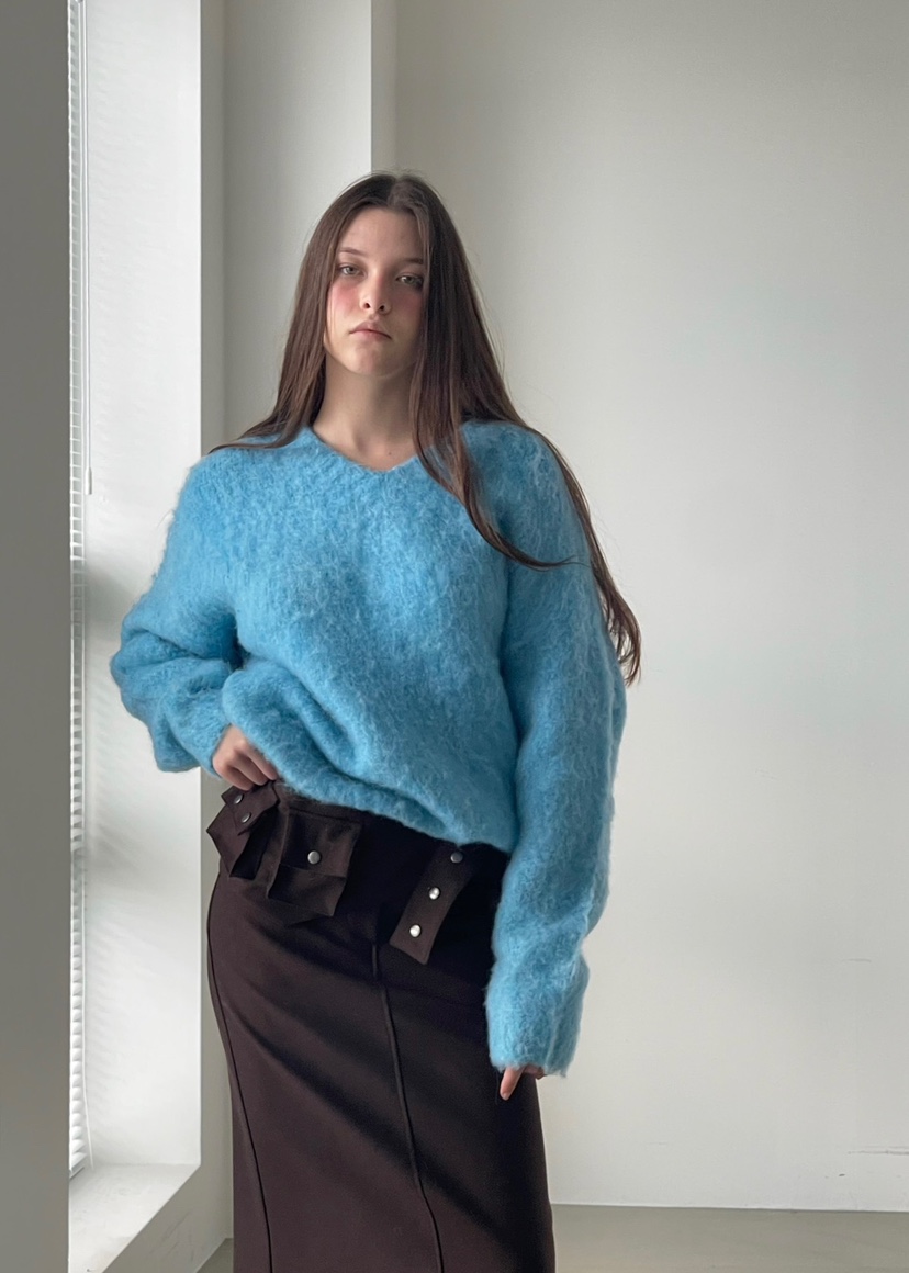 ANOTHER AVENUE東大門㊣代購女士新品推薦針織衫安哥拉V領ANOTHER AVENUE針織衫