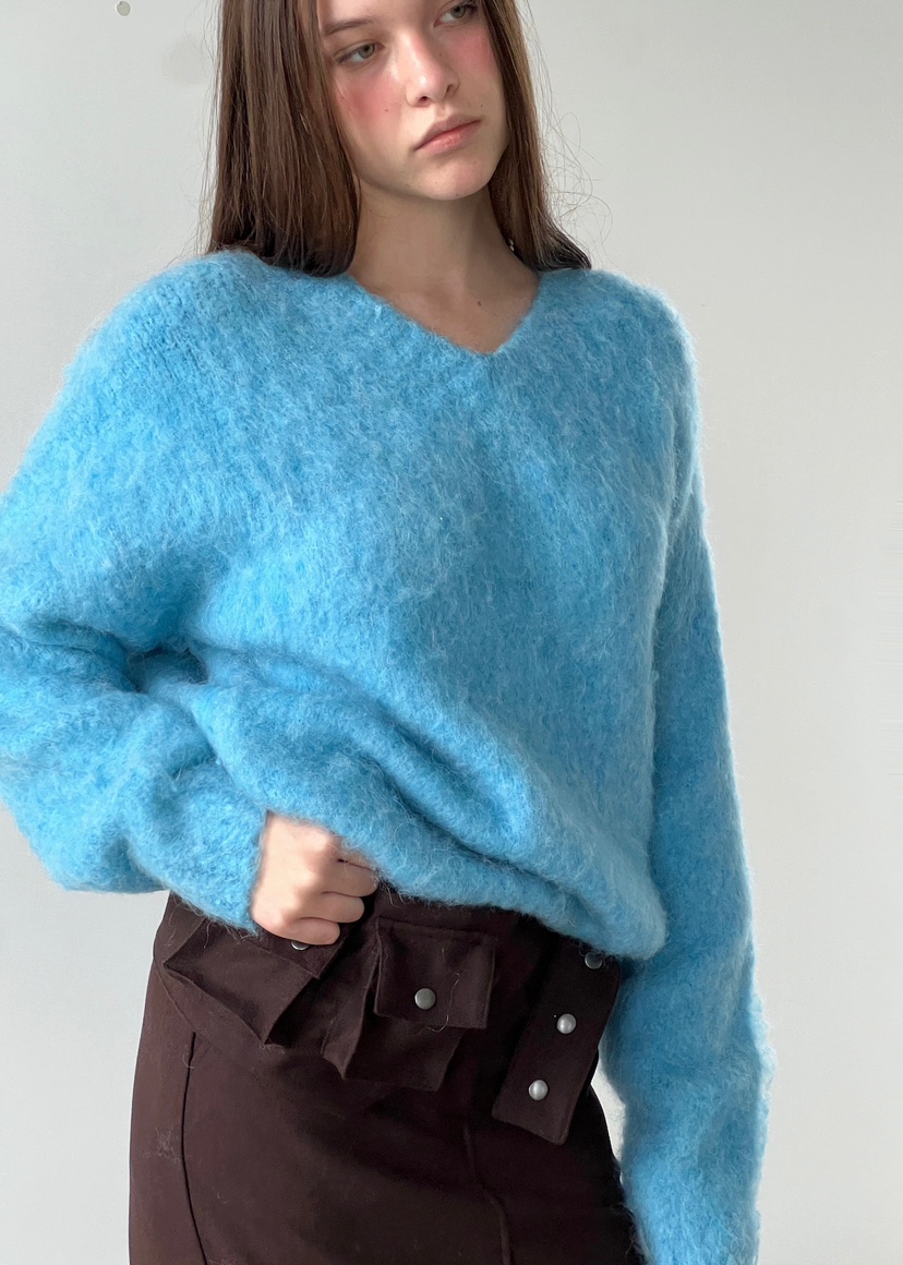 ANOTHER AVENUE東大門㊣代購女士新品推薦針織衫安哥拉V領ANOTHER AVENUE針織衫