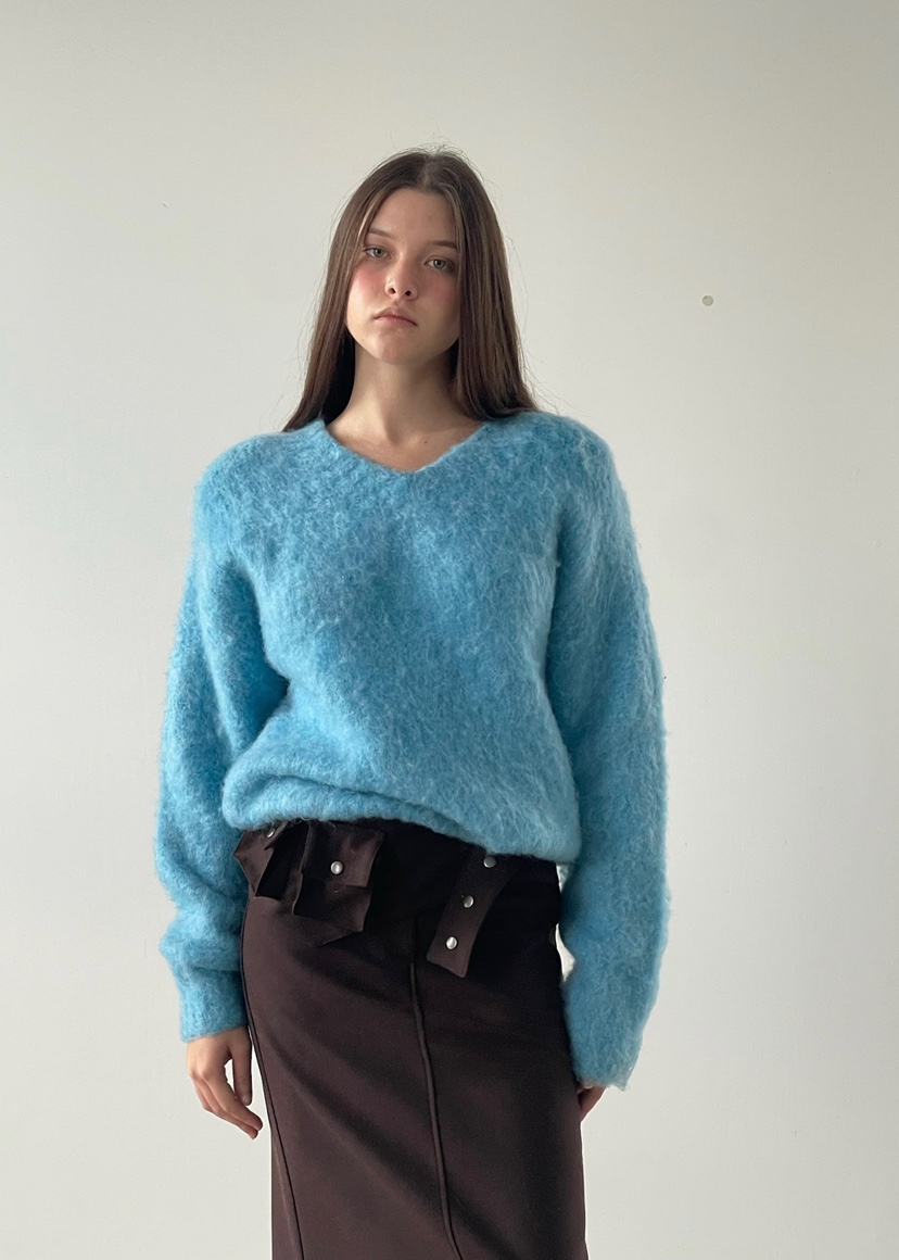 ANOTHER AVENUE東大門㊣代購女士新品推薦針織衫安哥拉V領ANOTHER AVENUE針織衫