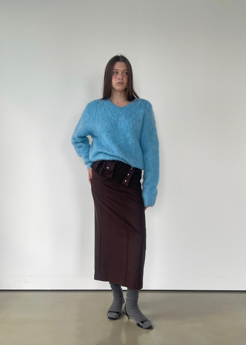 ANOTHER AVENUE東大門㊣代購女士新品推薦針織衫安哥拉V領ANOTHER AVENUE針織衫