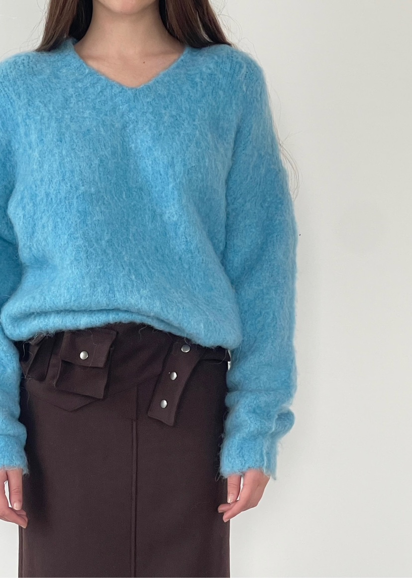 ANOTHER AVENUE東大門㊣代購女士新品推薦針織衫安哥拉V領ANOTHER AVENUE針織衫